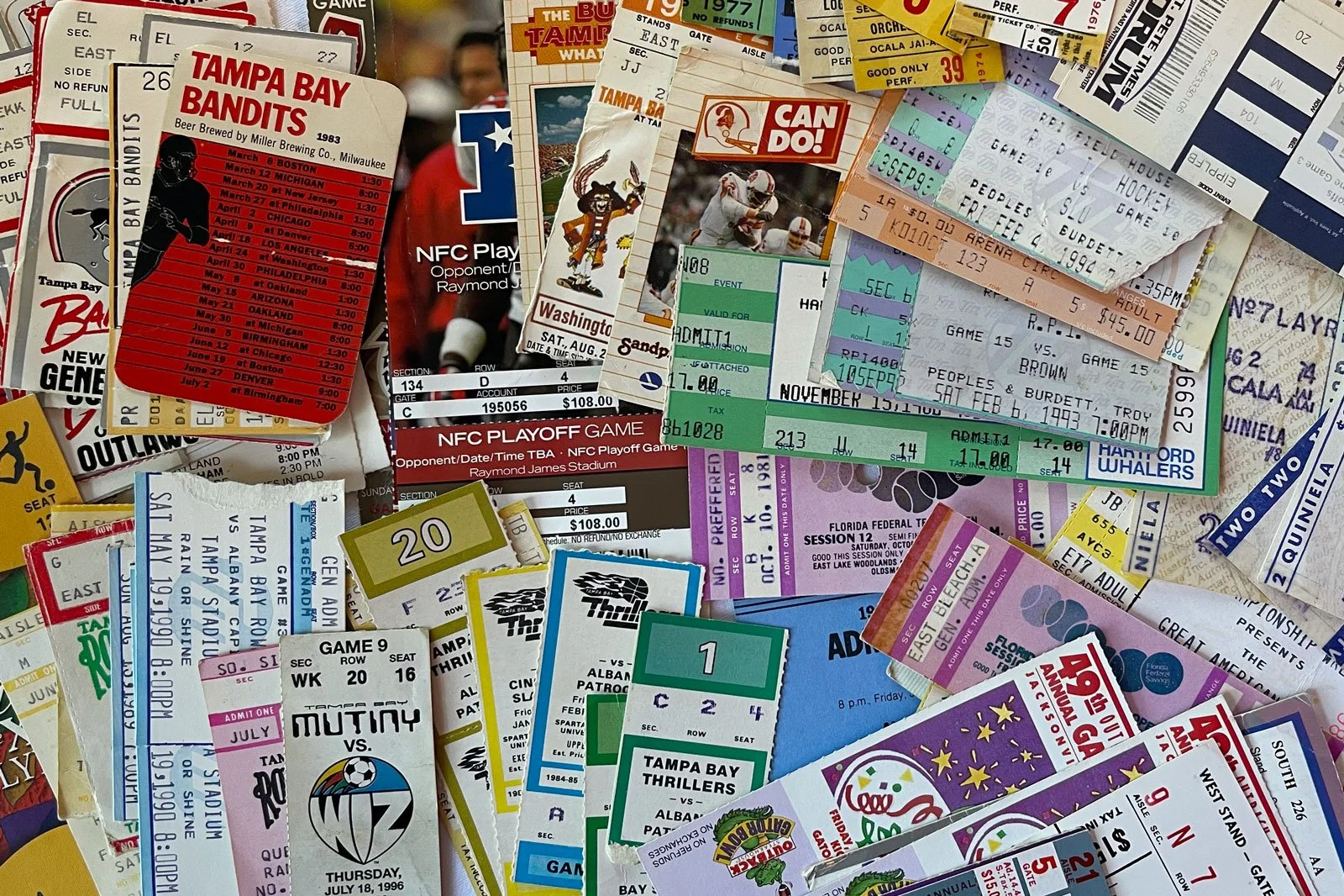Collection of vintage ticket stubs